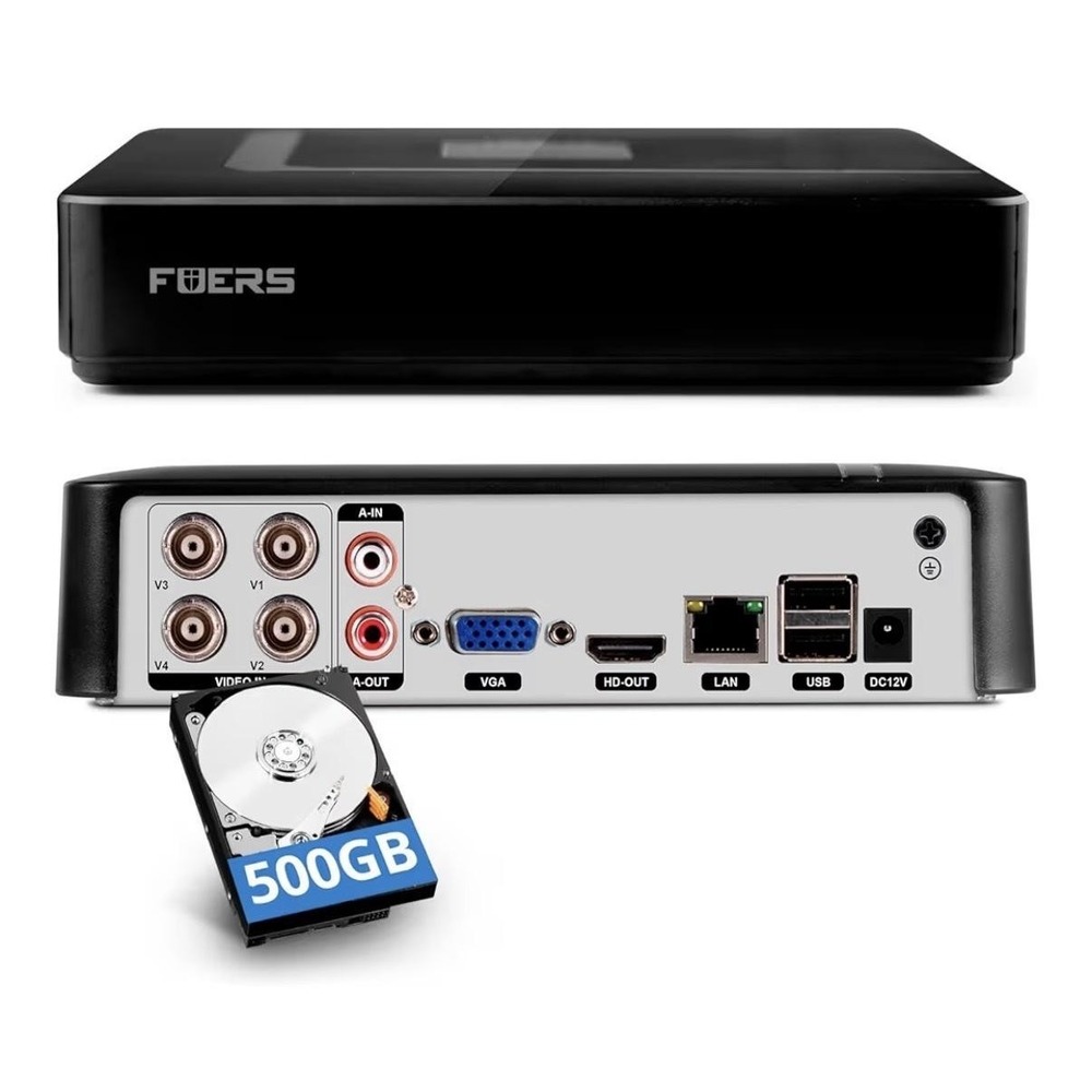 FOERS N6708HE5-POE 8CH H.265 NVR PoE IP Security System 500GB‎ HDMI VGA